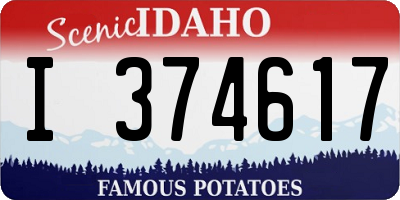 ID license plate I374617