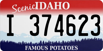 ID license plate I374623