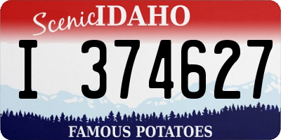 ID license plate I374627