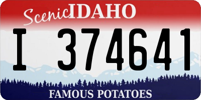 ID license plate I374641