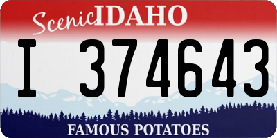 ID license plate I374643