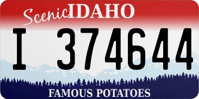 ID license plate I374644