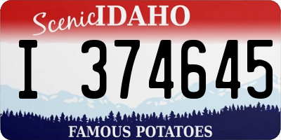 ID license plate I374645