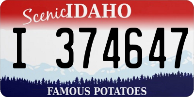ID license plate I374647