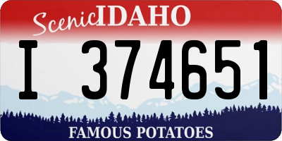 ID license plate I374651