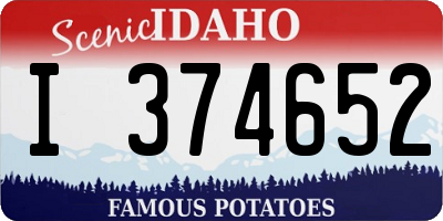 ID license plate I374652