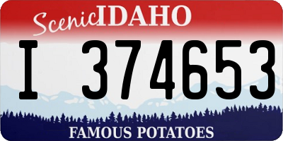 ID license plate I374653