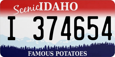ID license plate I374654