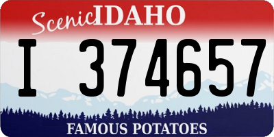 ID license plate I374657