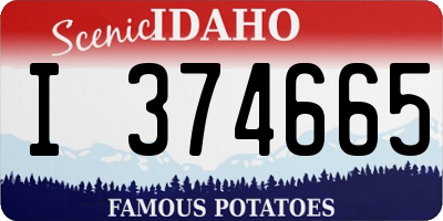 ID license plate I374665