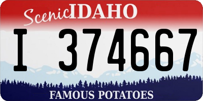 ID license plate I374667