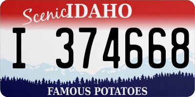 ID license plate I374668