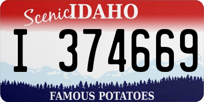 ID license plate I374669