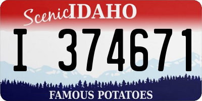 ID license plate I374671