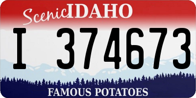 ID license plate I374673