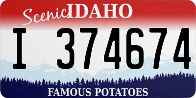ID license plate I374674