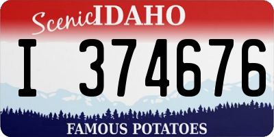 ID license plate I374676