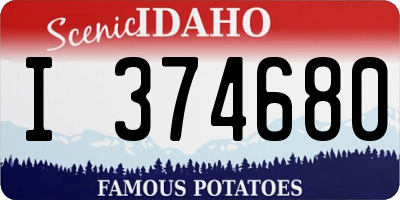 ID license plate I374680
