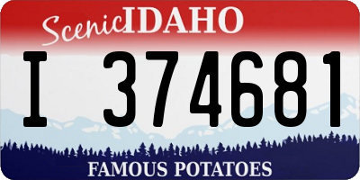 ID license plate I374681