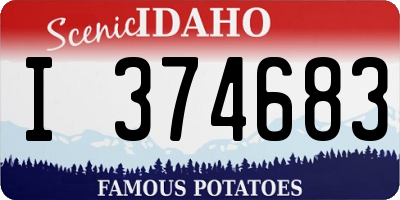 ID license plate I374683