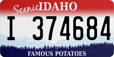 ID license plate I374684