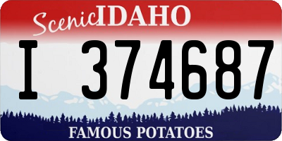 ID license plate I374687