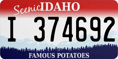 ID license plate I374692