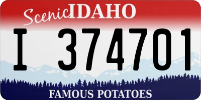 ID license plate I374701