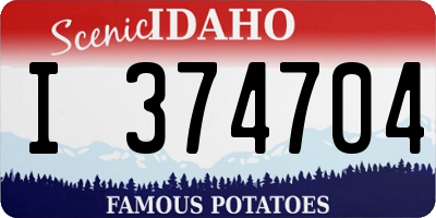 ID license plate I374704