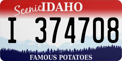 ID license plate I374708