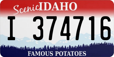 ID license plate I374716