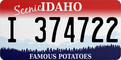 ID license plate I374722