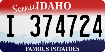 ID license plate I374724