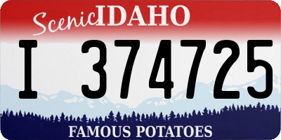 ID license plate I374725