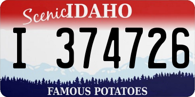ID license plate I374726