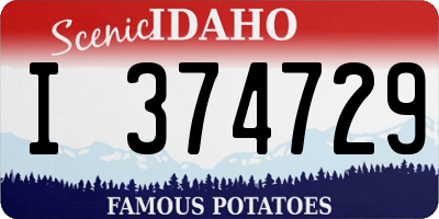 ID license plate I374729