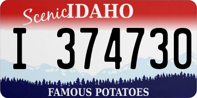 ID license plate I374730