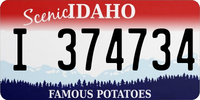 ID license plate I374734