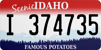ID license plate I374735