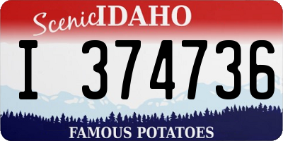 ID license plate I374736