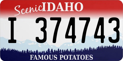 ID license plate I374743