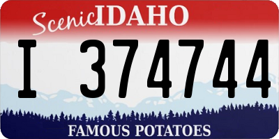 ID license plate I374744