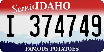 ID license plate I374749