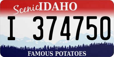 ID license plate I374750