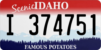 ID license plate I374751