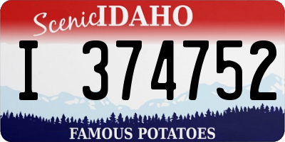 ID license plate I374752