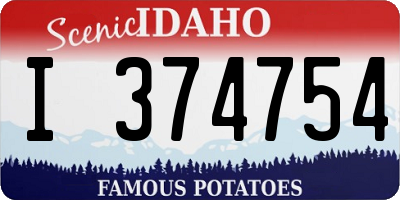 ID license plate I374754