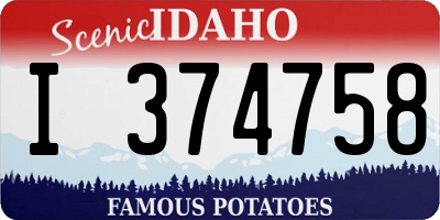 ID license plate I374758