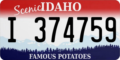 ID license plate I374759