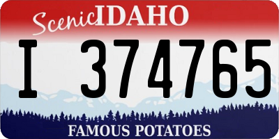 ID license plate I374765